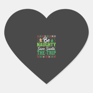 Sticker Cœur Sois vilain sauve le Père Noël drôle de Noël SVG