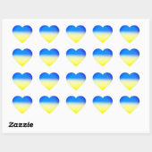 Sticker Cœur Soleil bleu et jaune Ukraine Inspiration (Feuille)