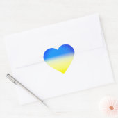 Sticker Cœur Soleil bleu et jaune Ukraine Inspiration (Enveloppe)