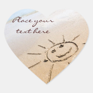 Sticker Cœur Soleil Sur La Plage