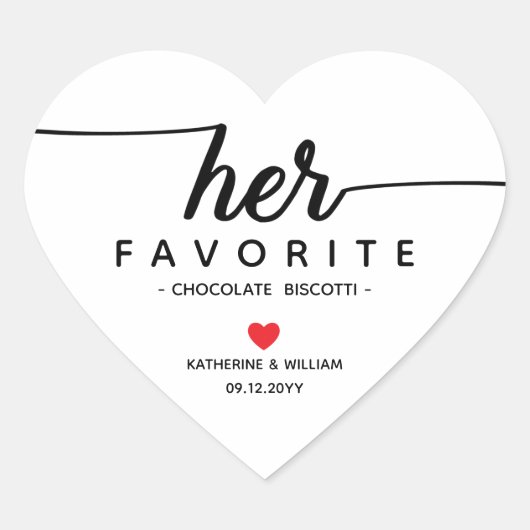 Sticker Cœur Son Favori Custom Wedding Snack en faveur (Devant)
