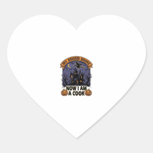 Sticker Cœur Sorcière à balai cassé Cuisine d'Halloween jeu de