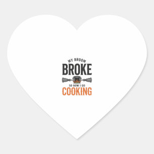 Sticker Cœur Sorcière cuisine Mon balai cassé Drôle Vintage_1