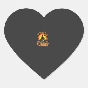 Sticker Cœur Sorcière de fleuriste Mon Balai de Halloween est c