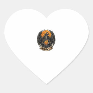 Sticker Cœur Sorcière d'Halloween gothique vintage
