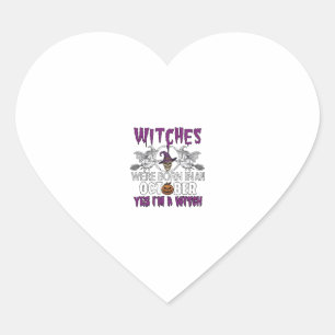 Sticker Cœur Sorcières Octobre Halloween Crâne Chapeau de Sorci