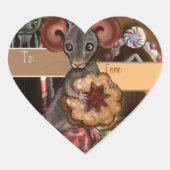 Sticker Cœur Souris d'épices Souris Noël à et de l'autocollant  (Devant)
