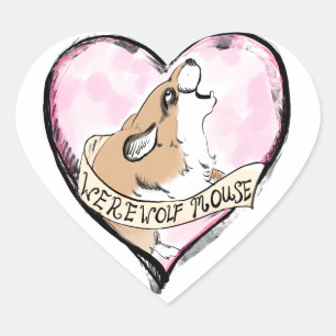 Sticker Cœur Souris Werewolf