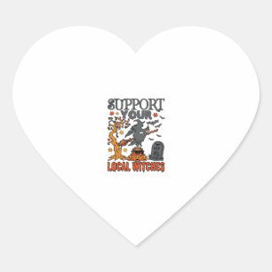 Sticker Cœur Soutenez les sorcières locales Pot de sorcière d'H