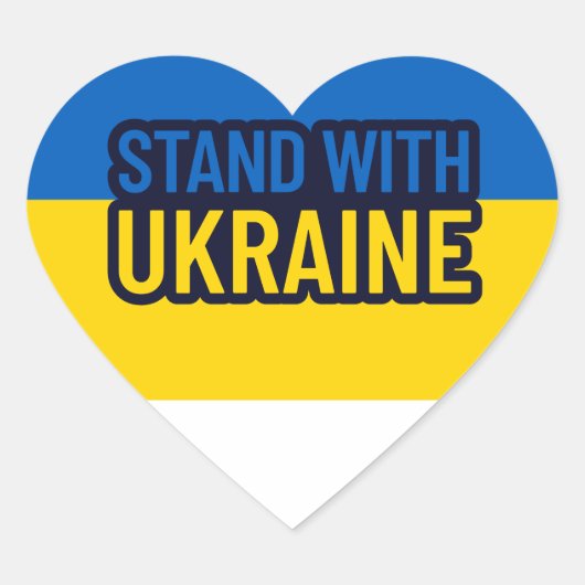 Sticker Cœur Soutenez L'Ukraine Je Prends Position Avec L'Ukrai (Devant)