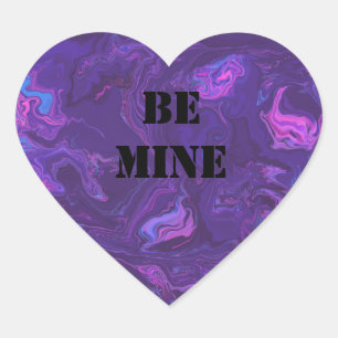 Sticker Cœur Soyez miennes Valentines Marbre pourpre Motif Abst