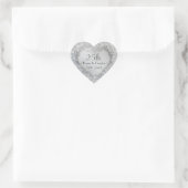 Sticker Cœur Sparkle Coeur d'argent 25e anniversaire Mariage (Sac)