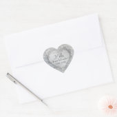 Sticker Cœur Sparkle Coeur d'argent 25e anniversaire Mariage (Enveloppe)