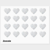 Sticker Coeur Sparkles Argent (Feuille)