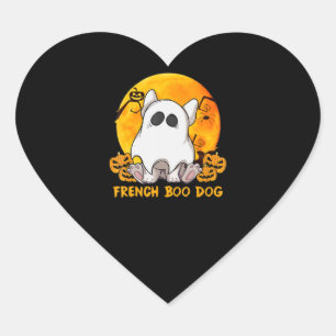 Sticker Cœur Spider Gift French Boo Bulldog Avec Citrouille Spi