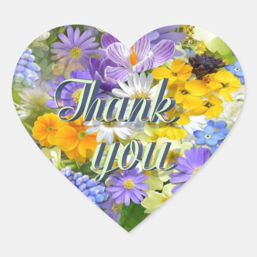 Sticker Cœur Spring Flower Selection Thank You (Devant)