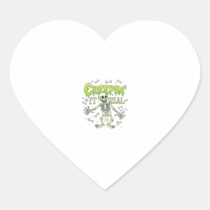 Sticker Cœur Squelette de véritable araignée d'Halloween de cré