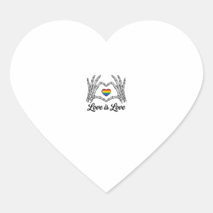 Sticker Cœur Squelette Mains Arc-en-ciel Cœur Amour Est Amour C