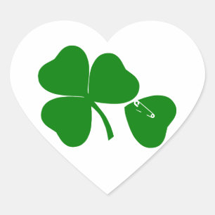 Sticker Cœur St Patrick's Day - Obtenez Lucky 3 + 1 feuilles = 