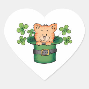 Sticker Cœur St Patricks Kitty