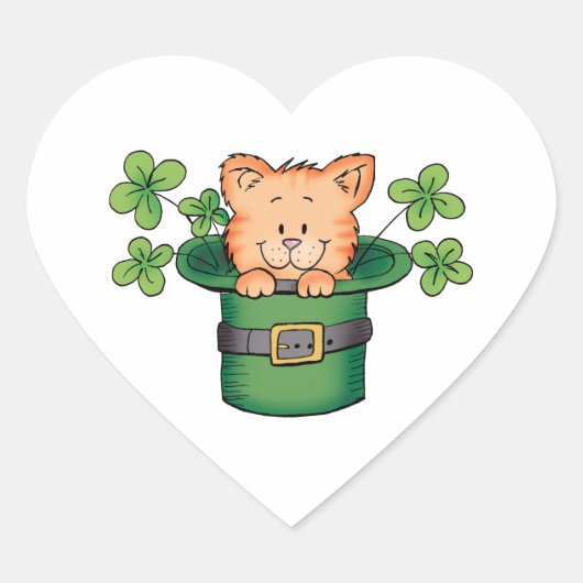 Sticker Cœur St. Patricks Kitty (Devant)