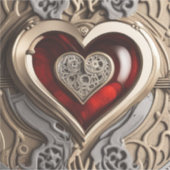 Sticker Coeur Steampunk - Amour mécanique complexe (Devant)