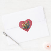 Sticker Cœur Steampunk Red Blue et Gold Heart (Enveloppe)