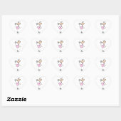 Sticker Cœur Stick rose Girl Figure Patinage (Feuille)
