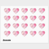Sticker Cœur Stickers—Rose rose et bougies roses (Feuille)