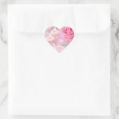 Sticker Cœur Stickers—Rose rose et bougies roses (Sac)