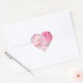 Sticker Cœur Stickers—Rose rose et bougies roses (Enveloppe)