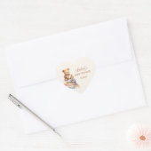 Sticker Cœur Storybook Teddy Bear Boho Baby Shower (Enveloppe)