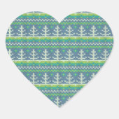 Sticker Cœur Style de pull de Noël et de Noël (Devant)