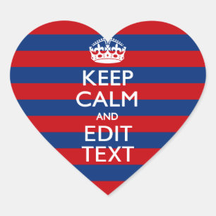 Sticker Cœur Stylé KEEP CALM et votre texte sur les bandes