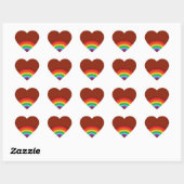 Sticker Cœur Style rétro Rainbow (Feuille)
