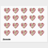 Sticker Cœur Stylish Girly Rose White Gold Zebra (Feuille)