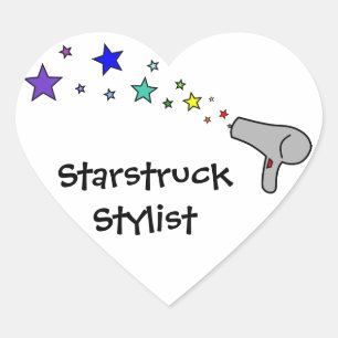 Sticker Cœur Styliste Starshot - Etoiles Arc-en-ciel et sèche-c