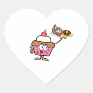 Sticker Cœur Sucres de cupcake Votre Jour