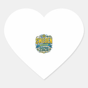 Sticker Cœur Suède Football 2026 Football Gras Typographie Pays