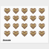 Sticker Cœur Sunflower String Lights Burlap Lace Mariage (Feuille)