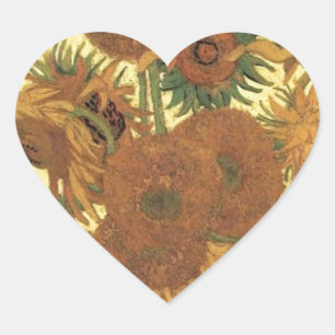 Sticker Cœur Sunflowers par Van Gogh