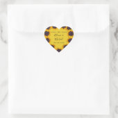 Sticker Cœur Sunflowers rustique script moderne mariage enregis (Sac)