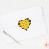 Sticker Cœur Sunflowers rustique script moderne mariage enregis (Enveloppe)