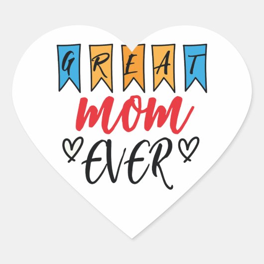 Sticker Cœur Super Maman Pour Toujours  (Devant)