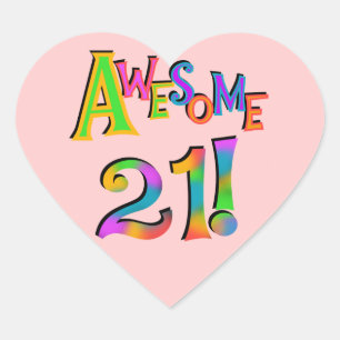 Sticker Cœur Superbe 21 T-shirts et cadeaux d'anniversaire