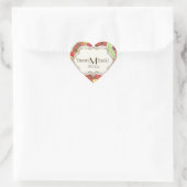 Sticker Cœur Support Rose de feuille de Ranunculus moderne (Sac)