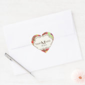 Sticker Cœur Support Rose de feuille de Ranunculus moderne (Enveloppe)