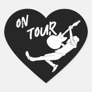 Sticker Cœur Sur Tour Guitariste