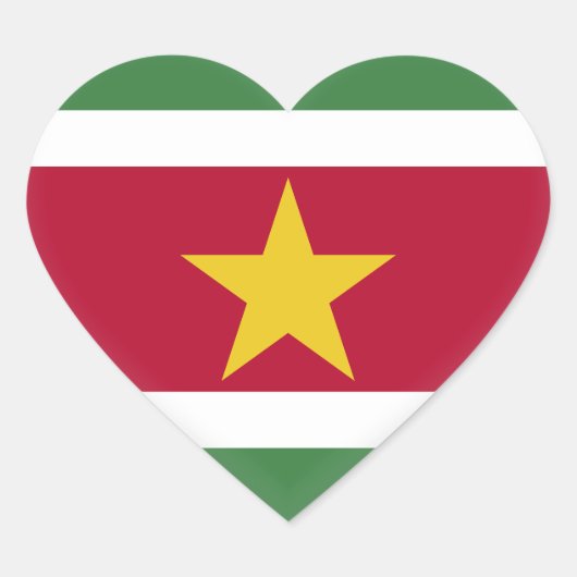 Sticker Cœur Suriname Flag (Devant)