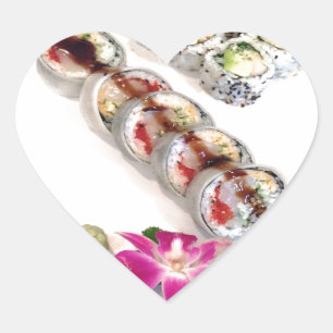 Sticker Cœur Sushi California Rolls